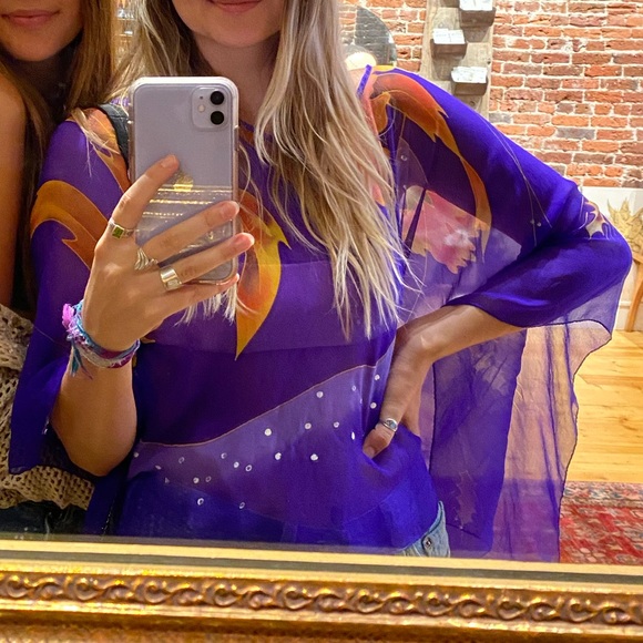 Vintage Silk Organza Slip Top in Amethyst - Picture 3 of 3